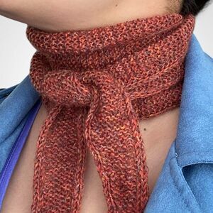 Sophie Scarf Brown Burnt Orange Wool Neck Warmer Hand Knit Women Neckerchief
